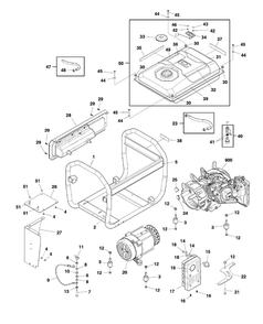 Main Unit Diagram and Parts List for 030799-00  Briggs and Stratton Generator